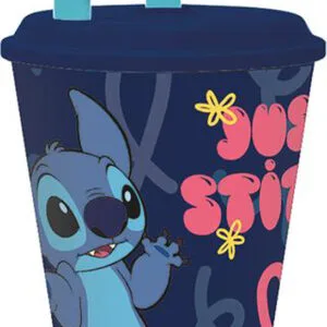 STOR Plastový kelímek s brčkem Stitch 430ml
