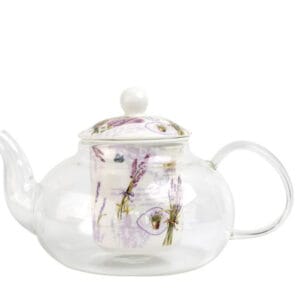 Skleněná konvice se sítkem levandule TORO 600ml borosilikát