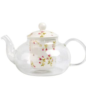 Skleněná konvice se sítkem růže TORO 600ml borosilikát