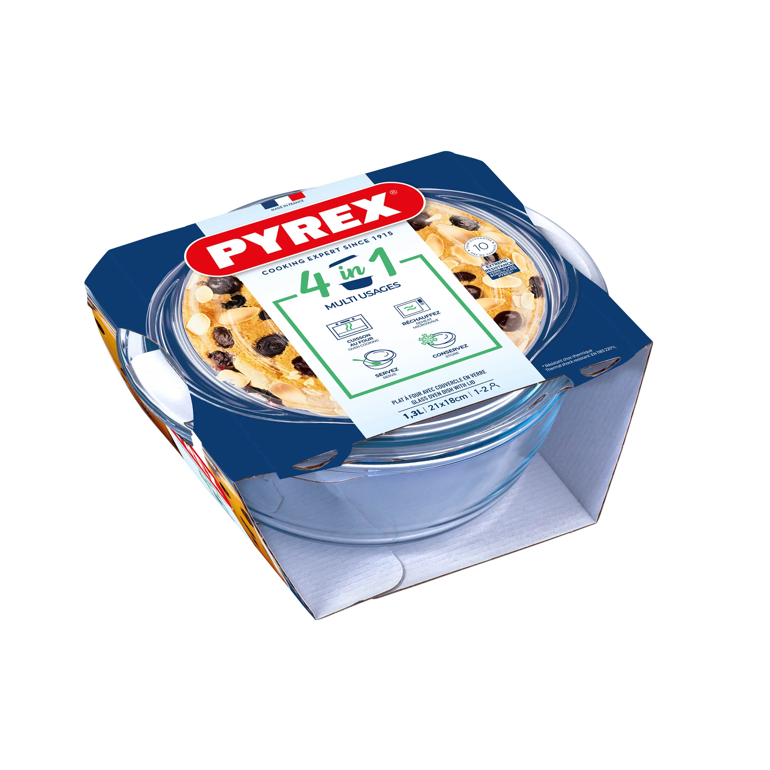 Skleněná zapékací mísa PYREX s víkem 21x18cm/1l