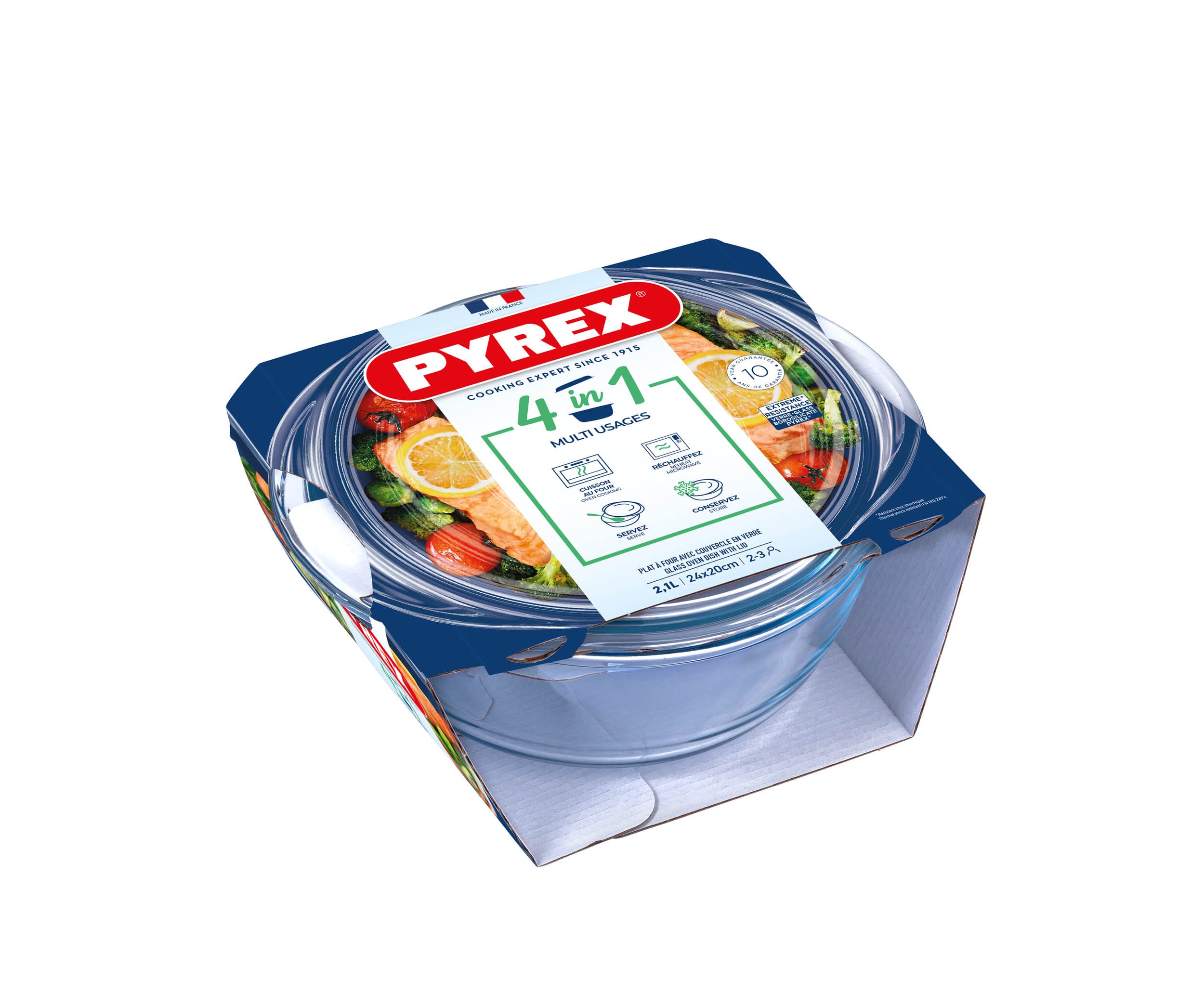 Skleněná zapékací mísa PYREX s víkem Ø20cm/2