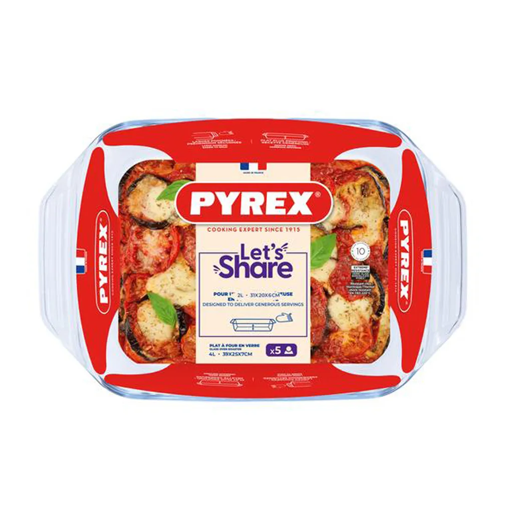 Skleněný pekáč s uchy PYREX 39x25cm/4l.