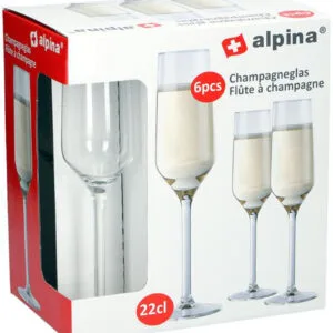 Sklenice na šampaňské ALPINA 220ml 6ks