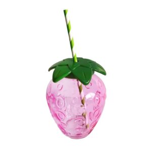 Sklenice s brčkem TORO 450ml jahoda