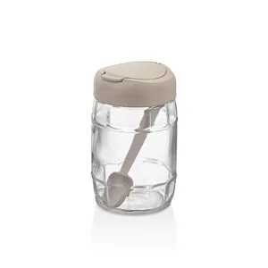 QLUX Skleněná kořenka s víčkem a lžičkou 380ml