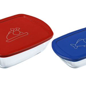 Sada skleněných dóz s víčkem PYREX 1200ml a 2500ml