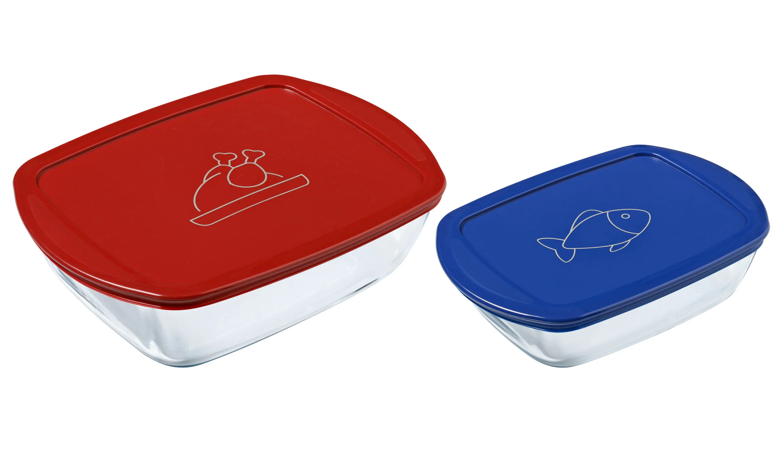 Sada skleněných dóz s víčkem PYREX 1200ml a 2500ml