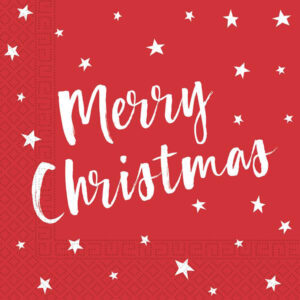 PROCOS Vánoční papírové ubrousky 33x33cm 3vrstvé merry christmas 20ks