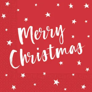 PROCOS Vánoční papírové ubrousky 33x33cm 3vrstvé merry christmas 20ks