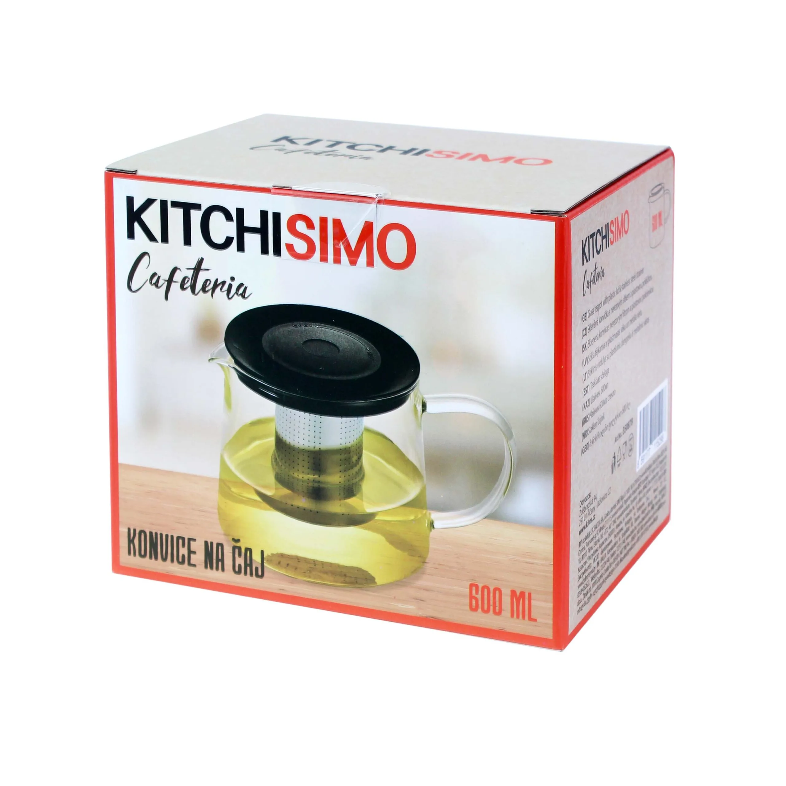 Skleněná konvice se sítkem KITCHISIMO 600ml - Obrázek 2