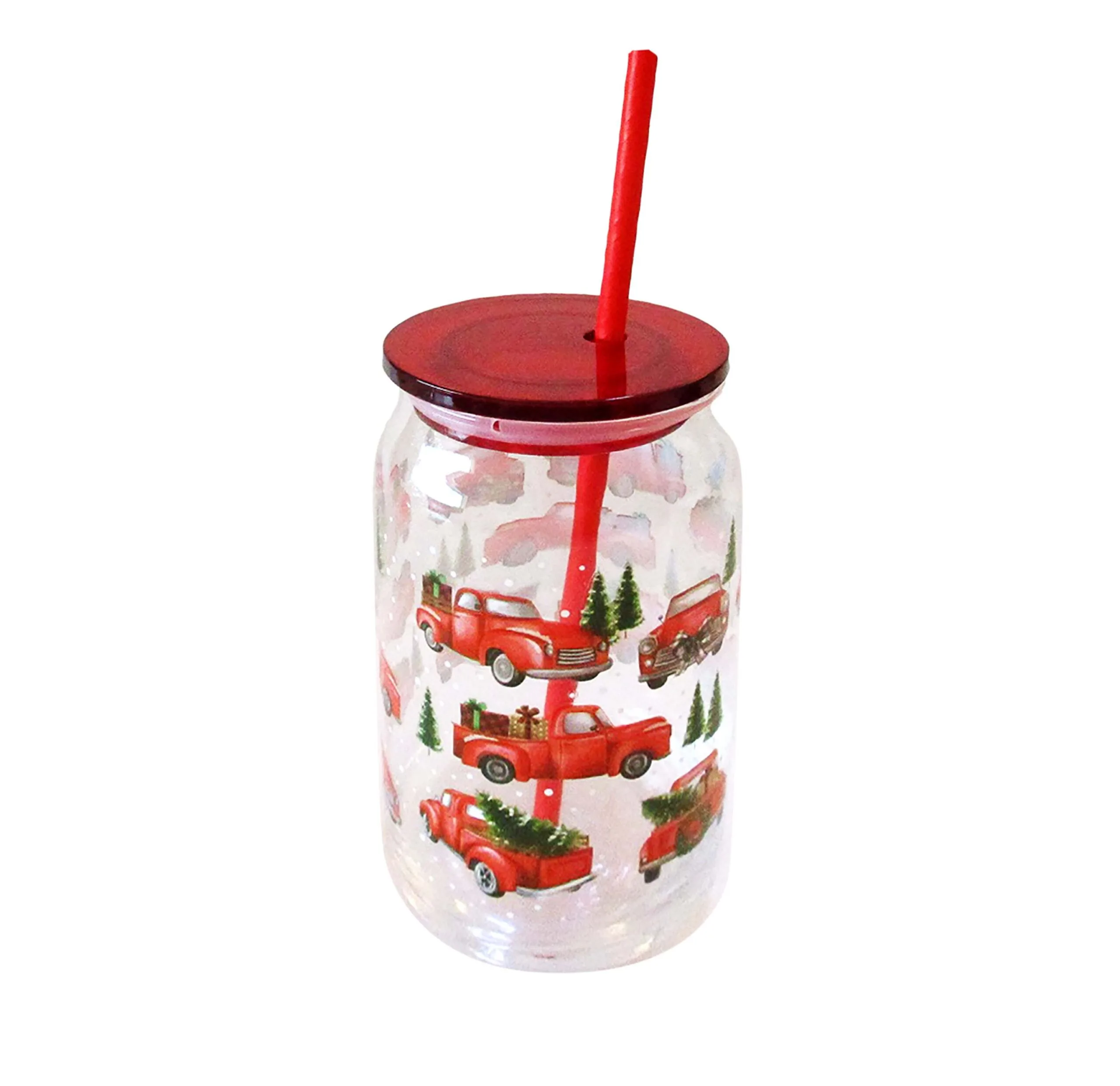 Sklenice s brčkem TORO 480ml vánoční motiv