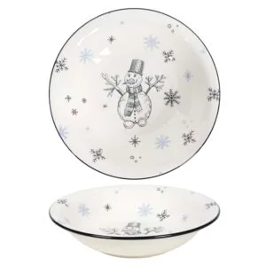 HIT Keramický hluboký talíř 21cm sněhulák