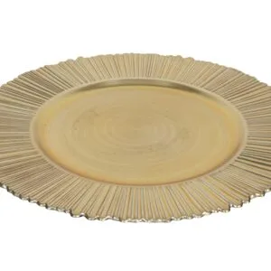 HIT Plastový dekorační talíř 33cm zlatý