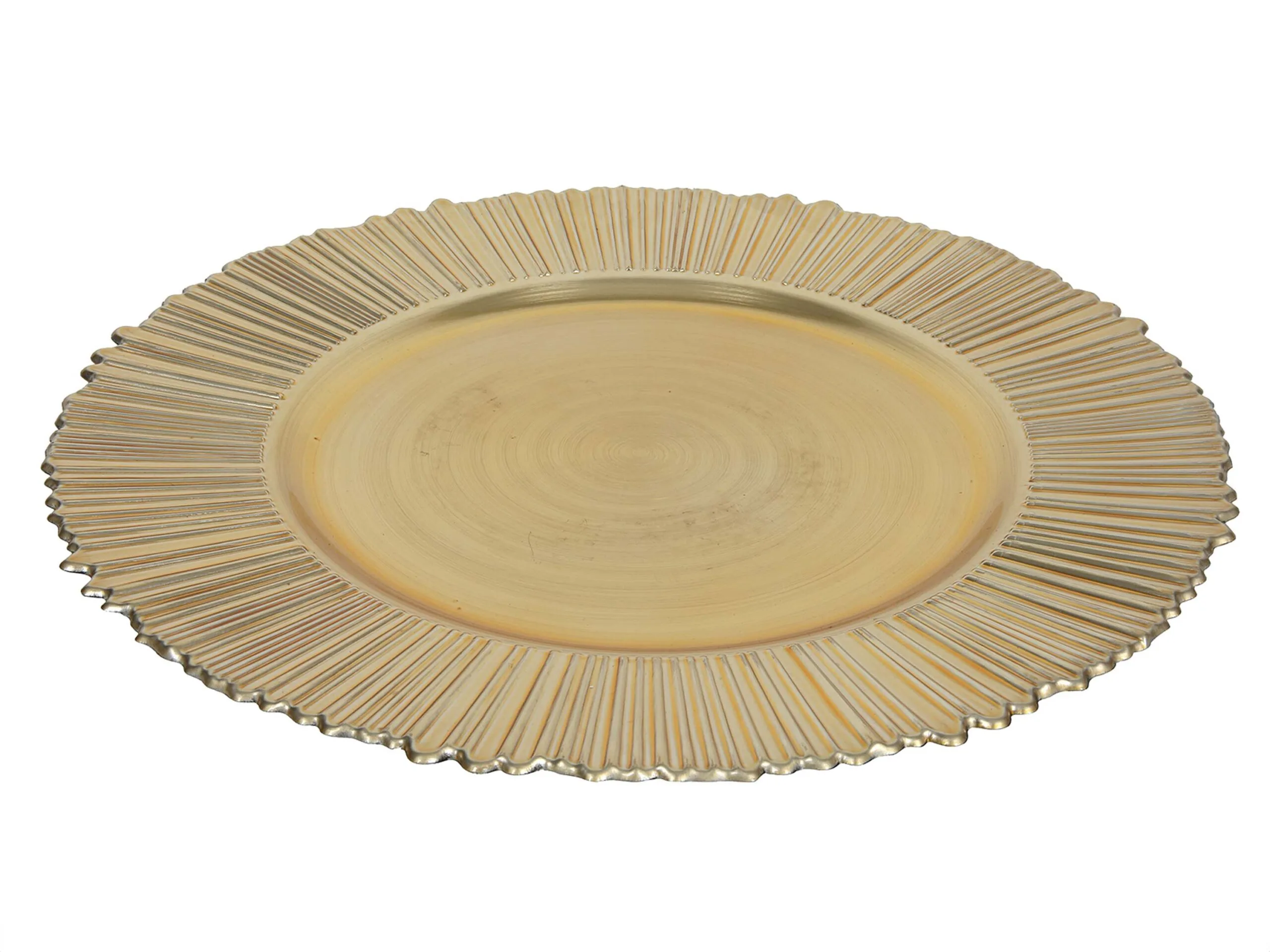 HIT Plastový dekorační talíř 33cm zlatý