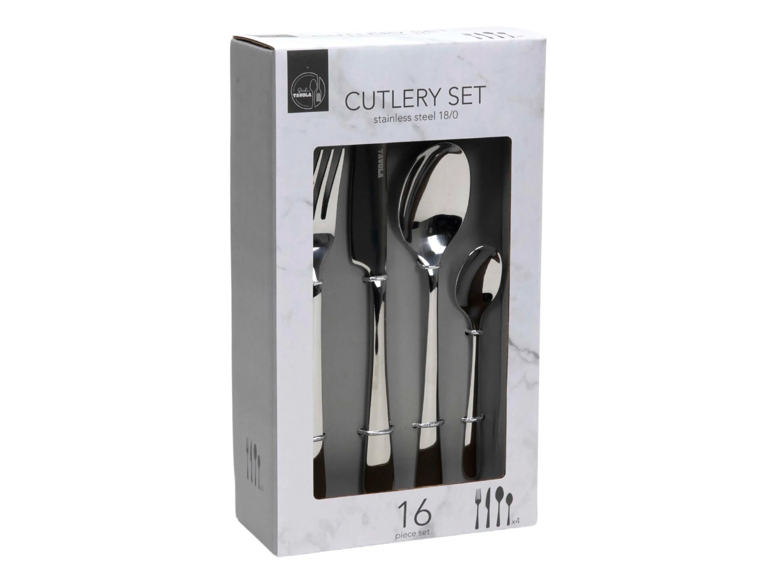 HIT Sada příborů TAVOLA 16ks stříbrná