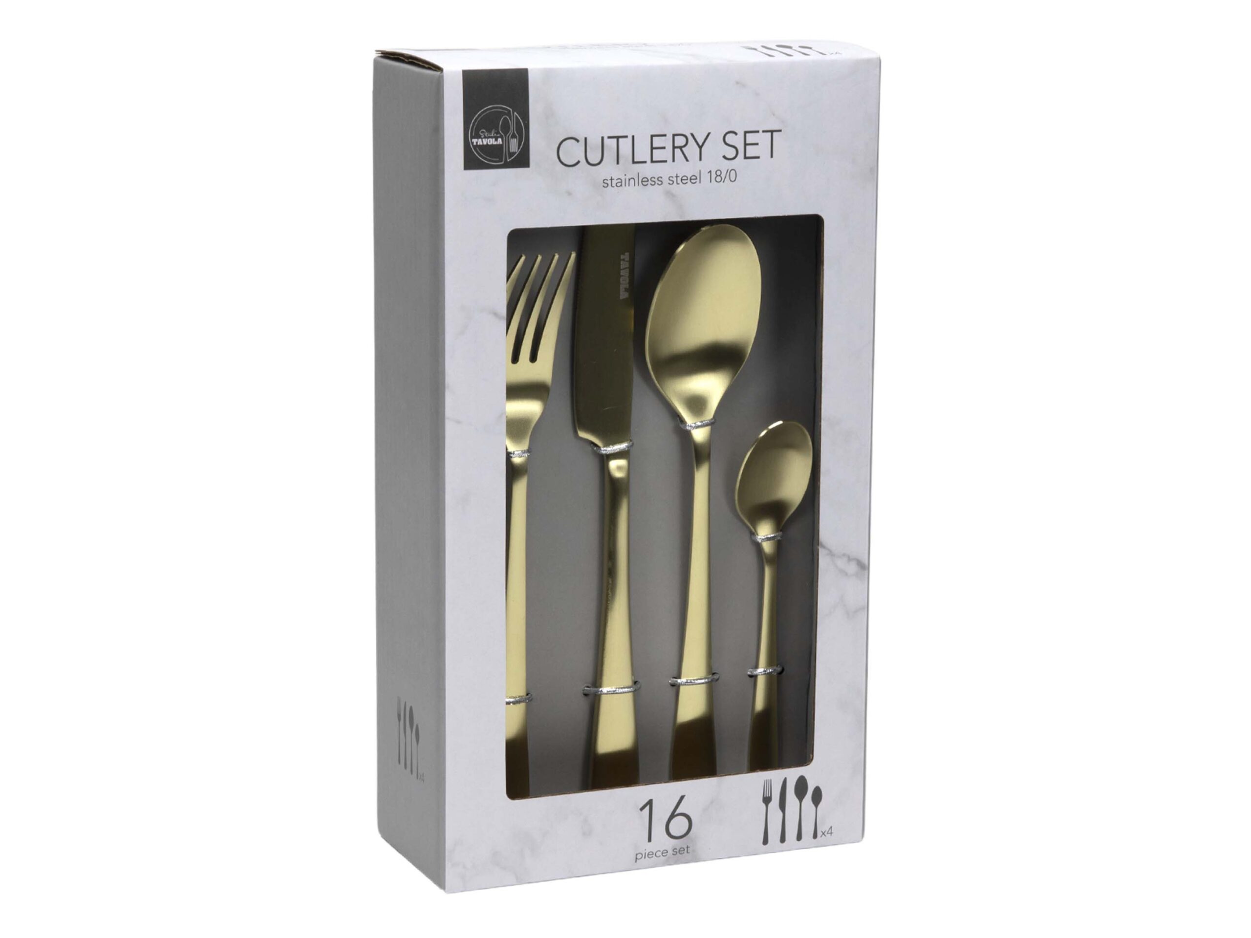 HIT Sada příborů TAVOLA 16ks zlatá