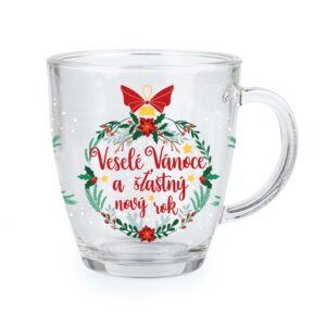 Skleněný hrnek TORO 350ml Veselé Vánoce