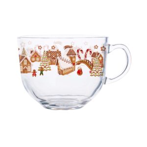 Skleněný hrnek TORO 400ml perníčková vesnička