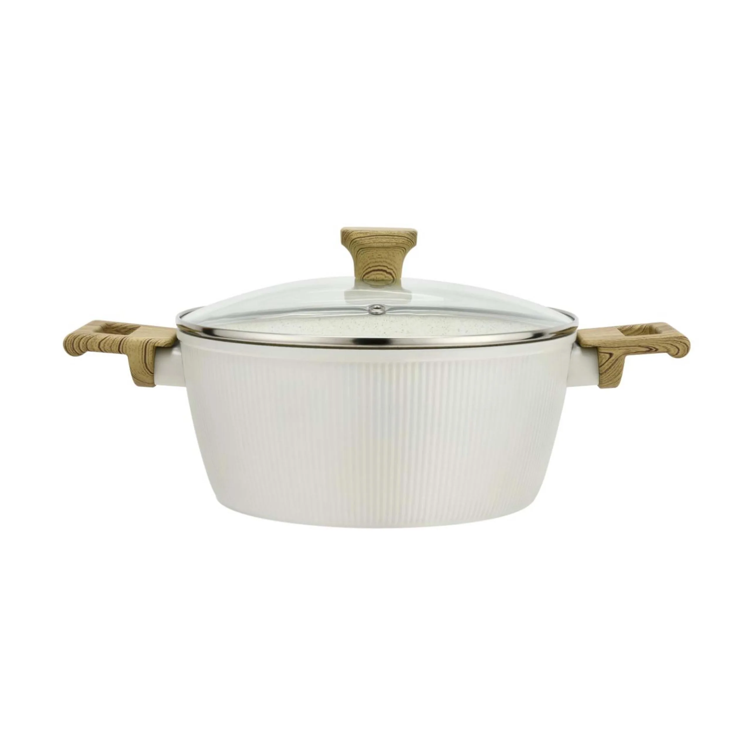 Kastrol s poklicí KITCHISIMO Bianco 20cm nepřilnavý povrch