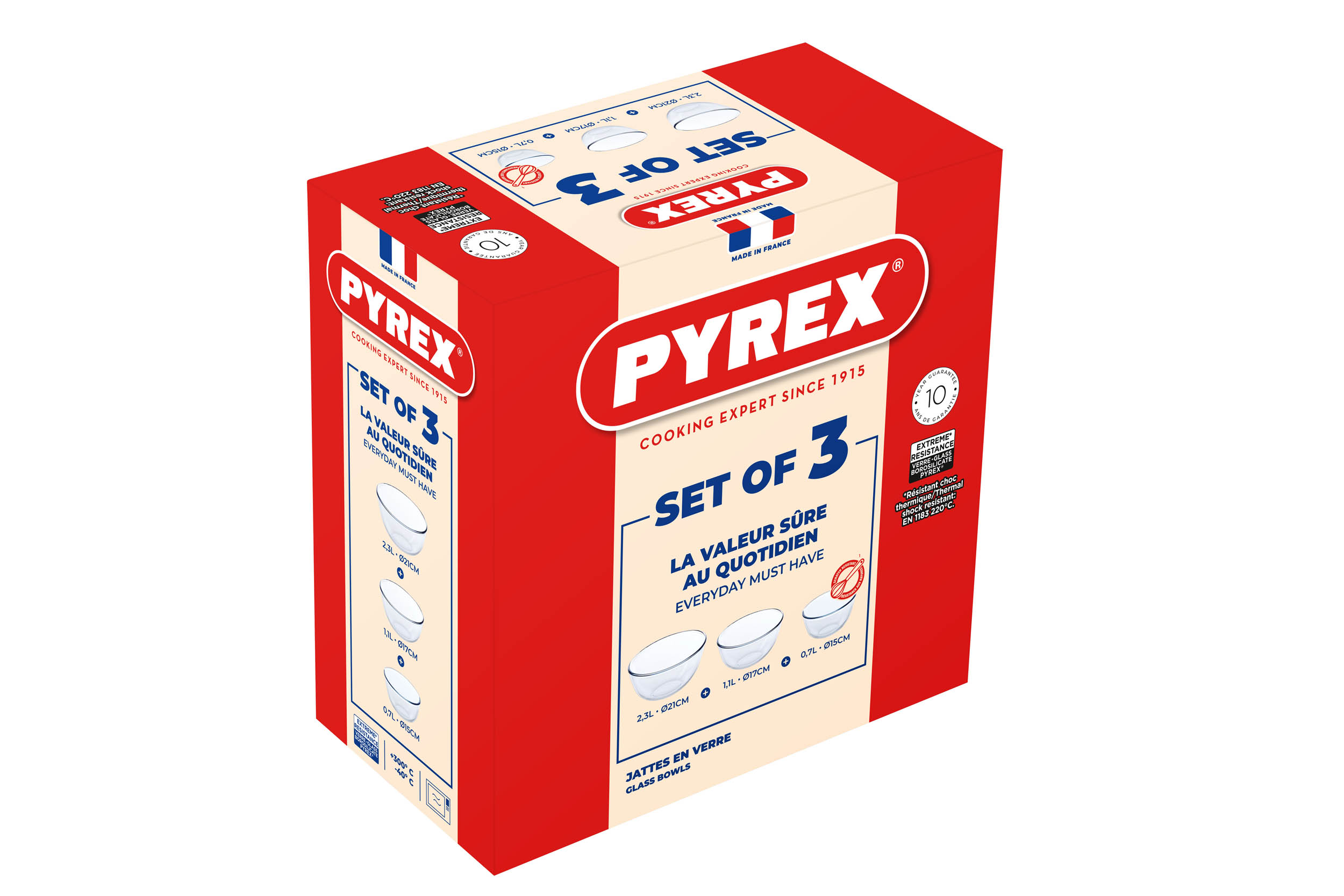 Sada skleněných misek PYREX 3ks