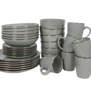 HIT Jídelní keramická souprava LUCCA 30ks šedá