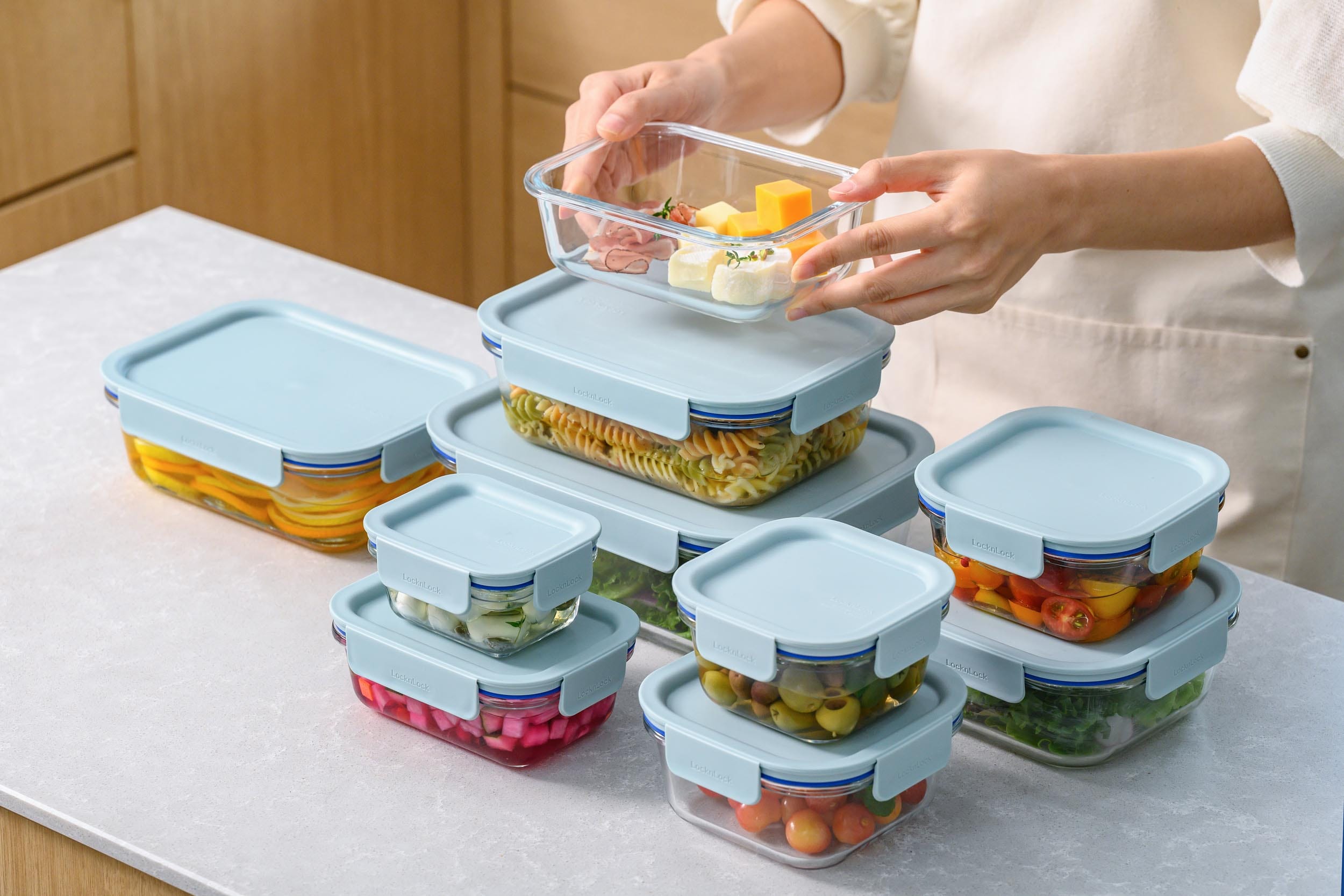 LOCKNLOCK Skleněná zapékací miska s víkem LOCK 1000ml borosilikát - Obrázek 2