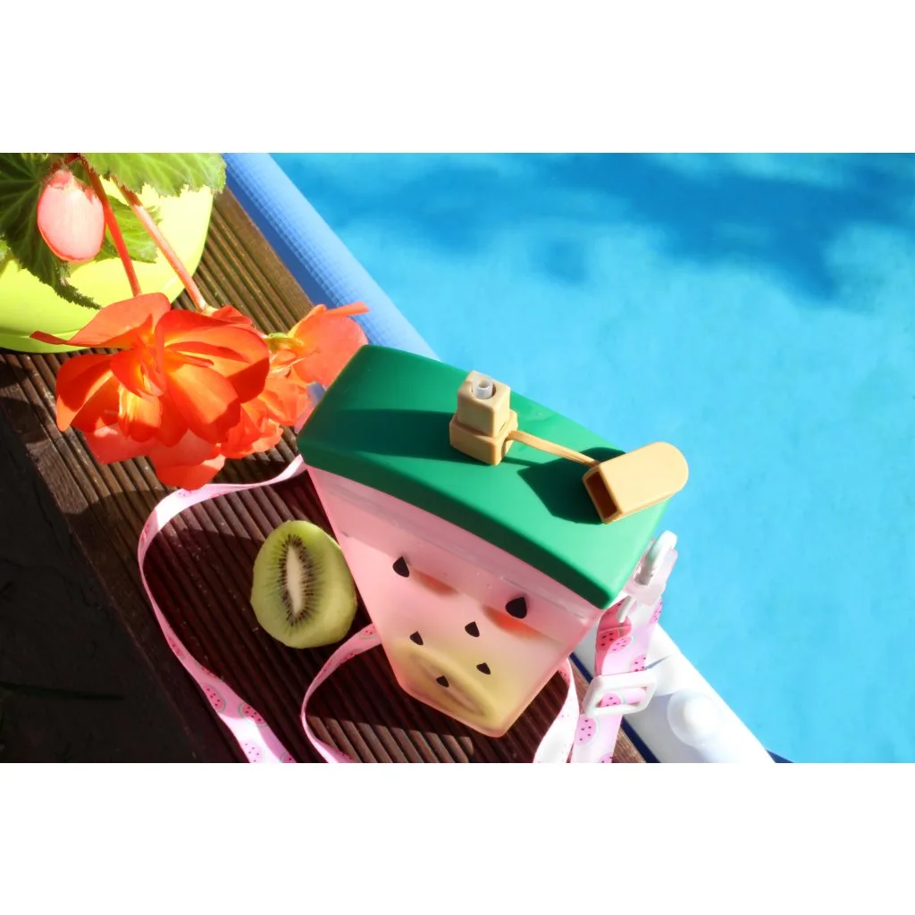 Lahev na pití s brčkem a popruhem TORO 320ml meloun - Obrázek 2