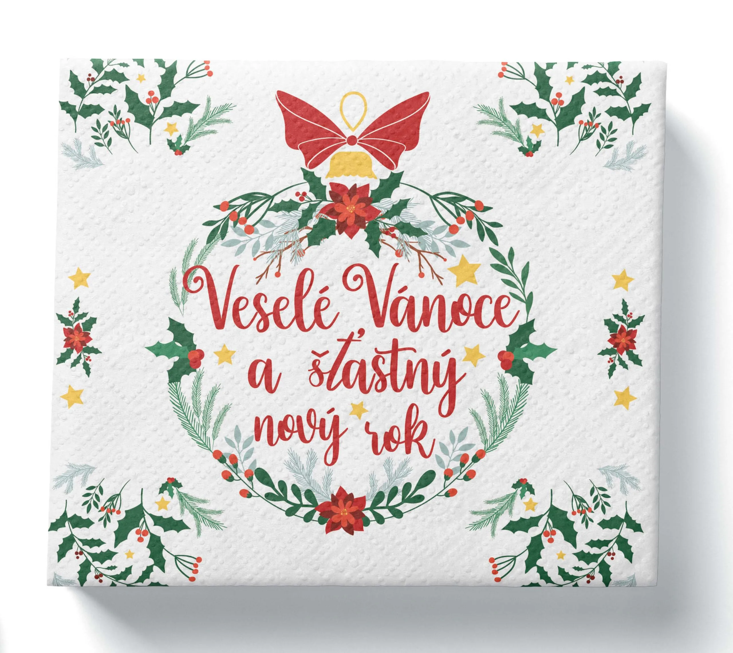 PROCOS Papírové ubrousky 33x33cm 3vrstvé Veselé Vánoce 20ks