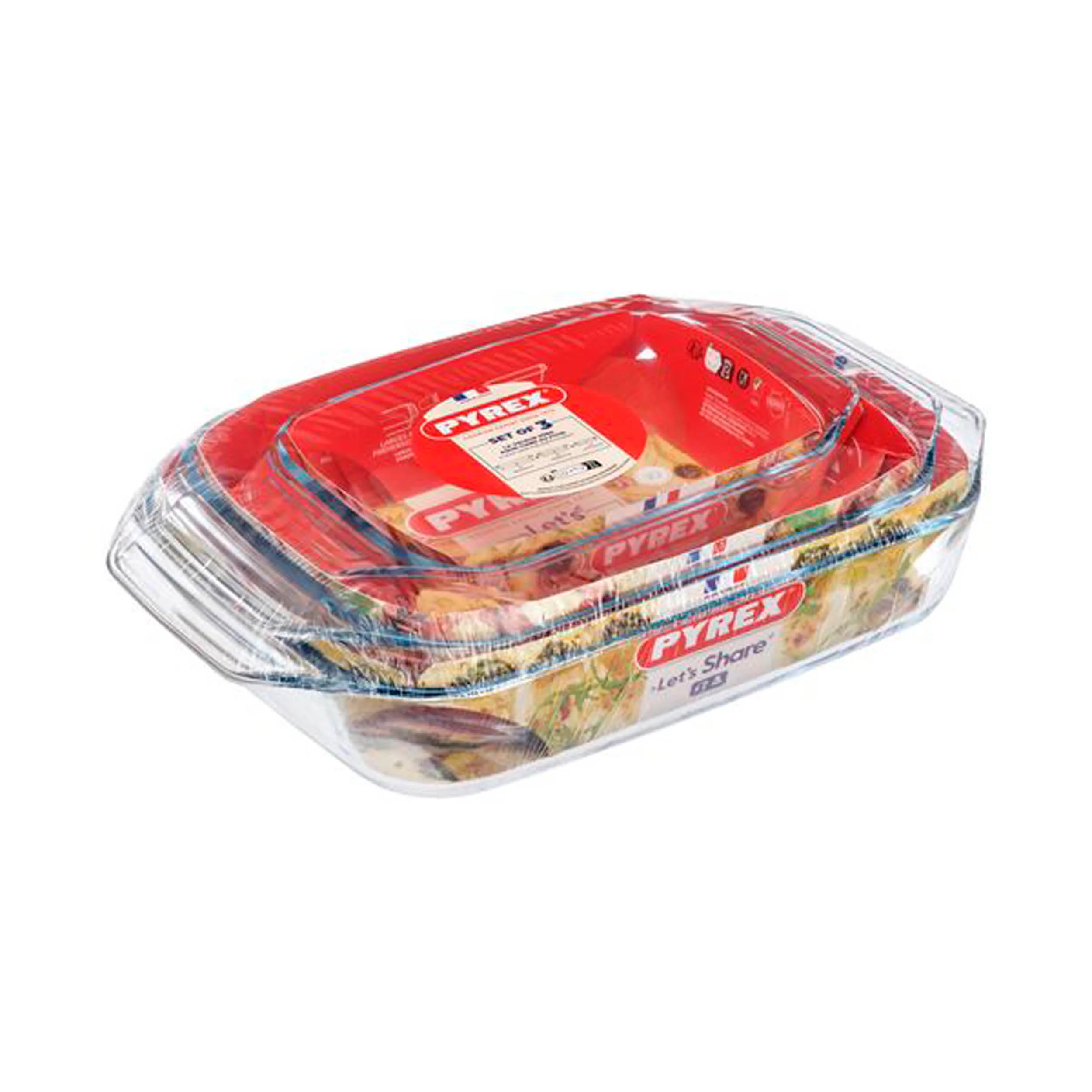Sada skleněných pekáčů PYREX 3ks 1400ml