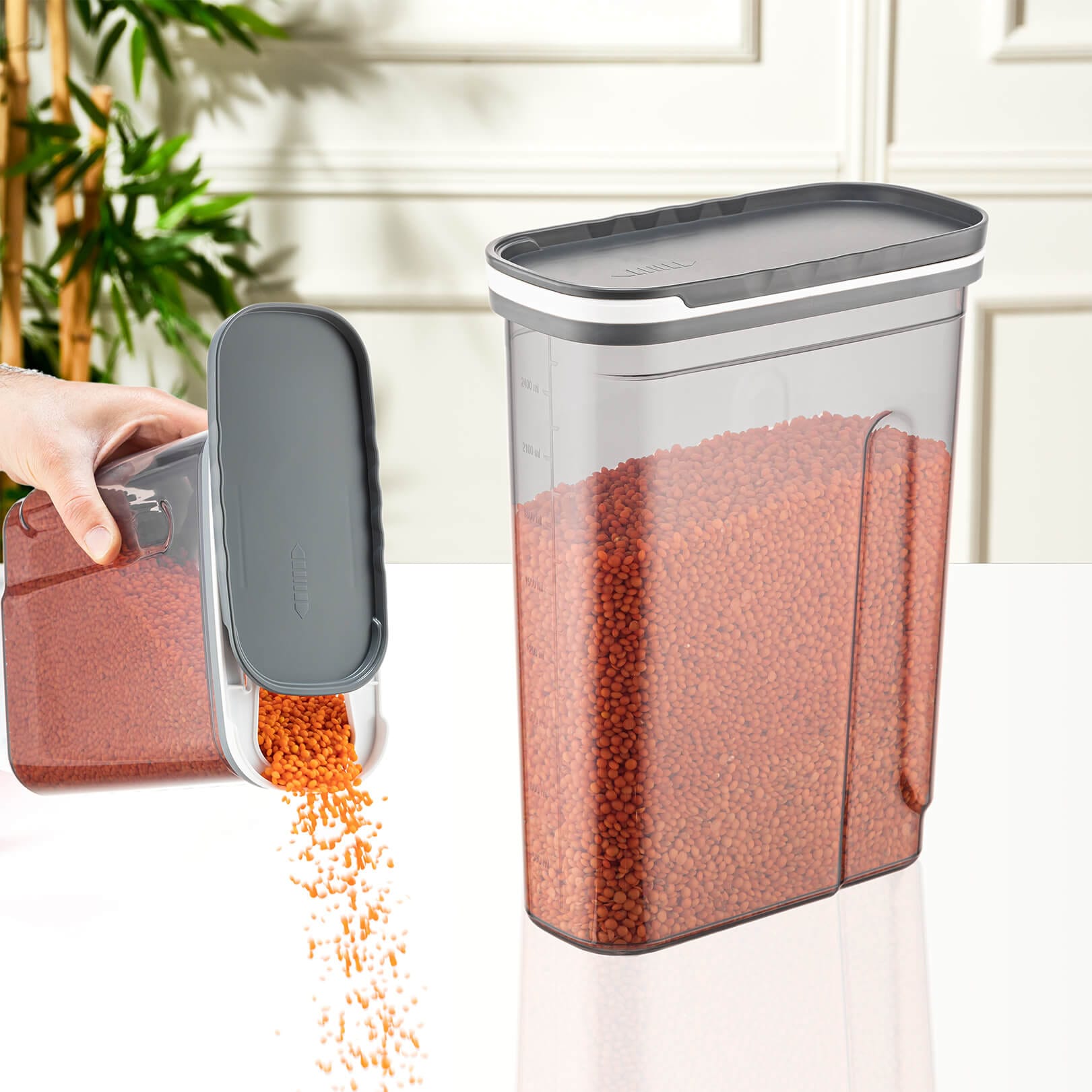 Plastová dóza s násypkou QLUX 2700ml - Obrázek 2