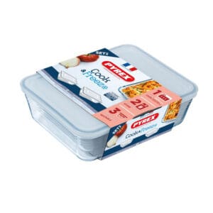Sada skleněných dóz s víčkem PYREX 1500ml a 2600ml