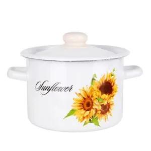 Smaltovaný hrnec s poklicí TORO 3l slunečnice