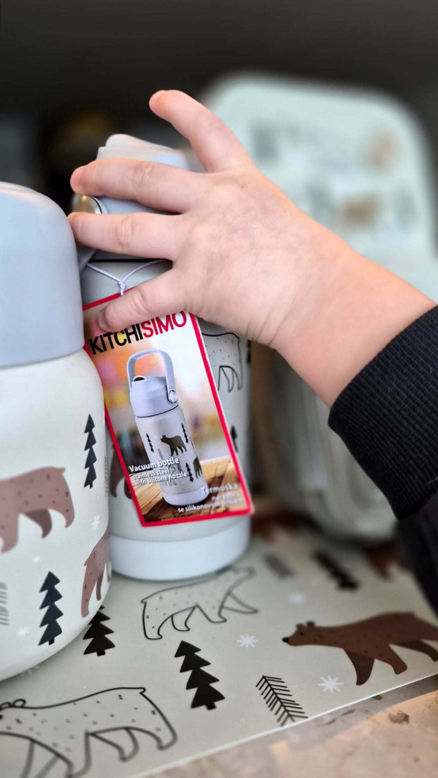 TORO Nerezová termoska s pítkem KITCHISIMO 370ml medvídek - Obrázek 2