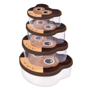 Plastová dóza na potraviny TORO 4ks sova