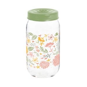 Skleněná dóza s víčkem TORO 1000ml botanica