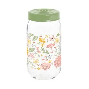 Skleněná dóza s víčkem TORO 1000ml botanica