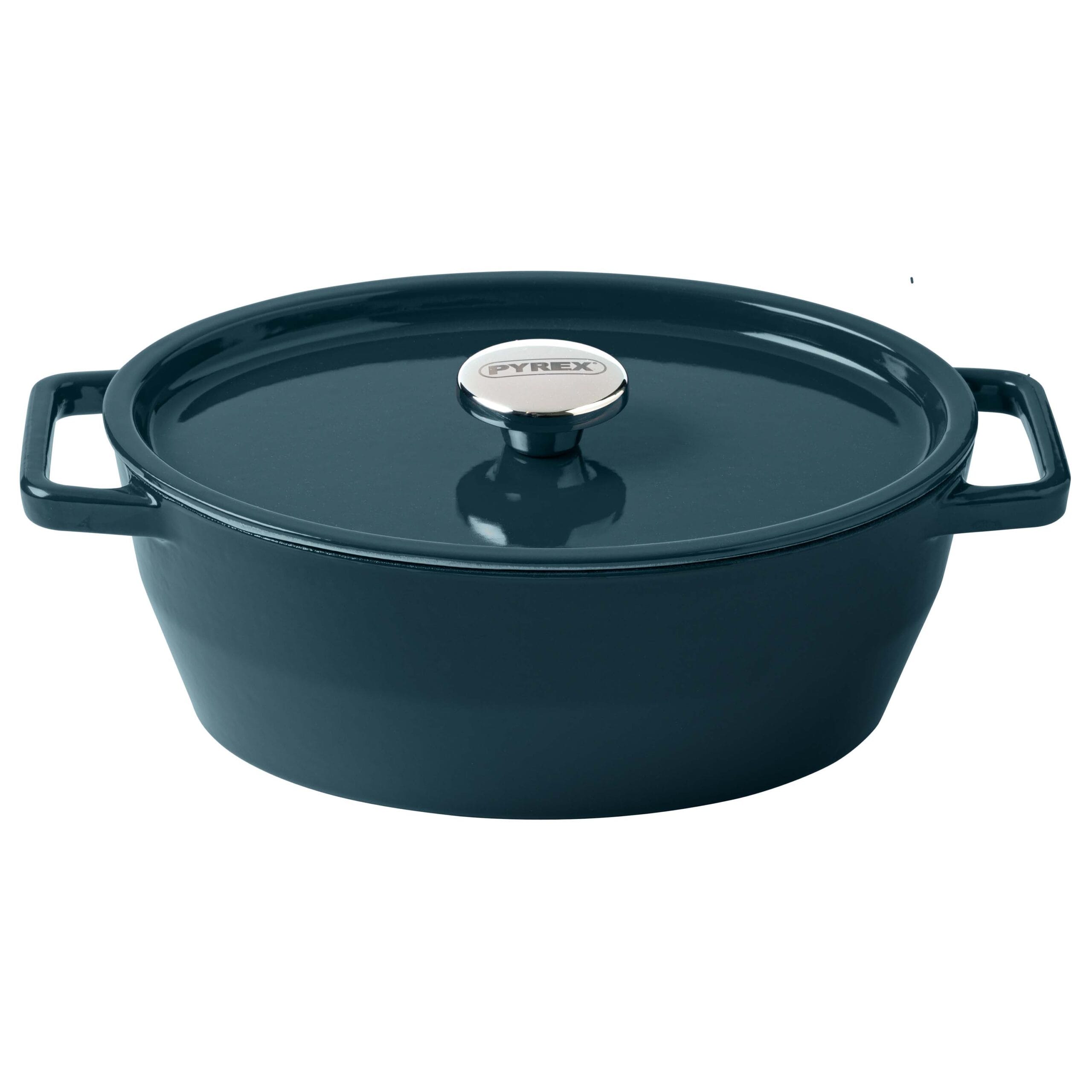 Litinový kastrol s poklicí PYREX 4l zelený