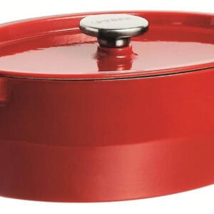 Litinový kastrol s poklicí PYREX 6l červený