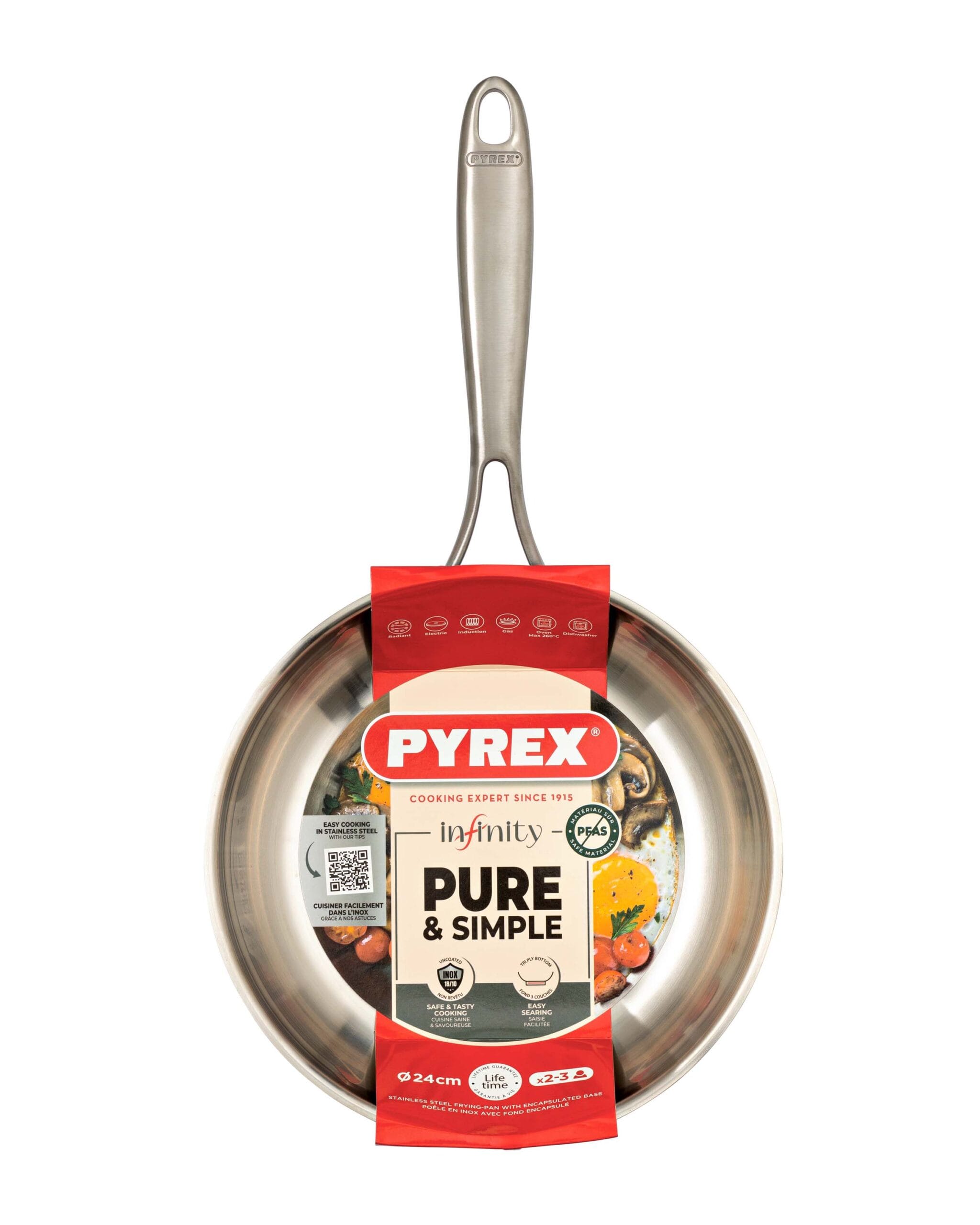 Nerezová pánev PYREX Infinity 24cm