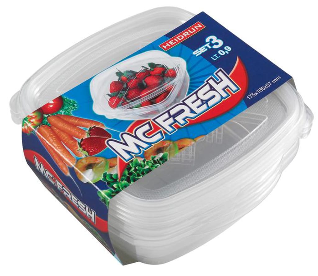 Plastová dóza čtvercová - HEIDRUN McFresh 3ks 0