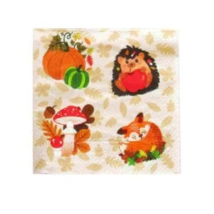 KITCHISIMO UBROUSKY PODZIMNÍ HOUBY 3VRSTVÉ 33X33CM