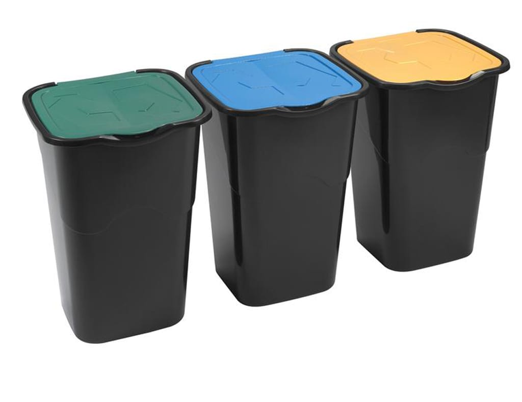 Plastový odpadkový koš na tříděný odpad HEIDRUN 3x50l - Obrázek 2