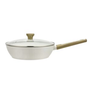Hluboká pánev s poklicí KITCHISIMO Bianco 28cm nepřilnavý povrch